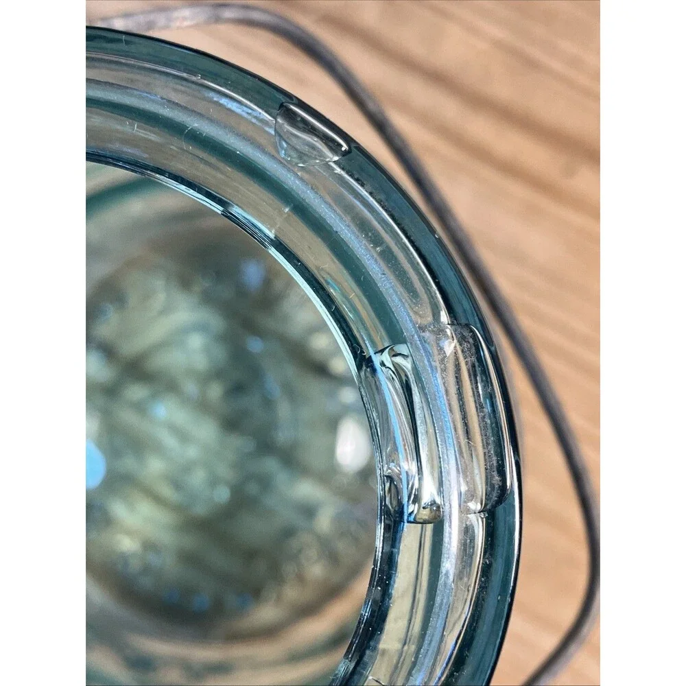 Pair of Vintage QT Atlas E-Z Seal Aqua Glass Canning Jars/Wire Bail
